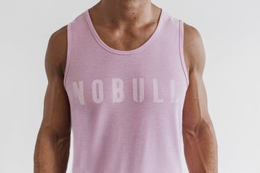 Nobull Men's Tank Tops Pink | Australia (SB7132)